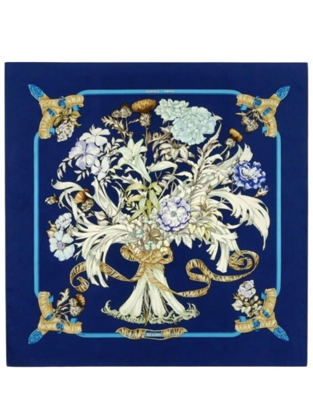 BNIB! RARE! Hermes Silk Scarf Carré 90 Regina Her Majesty The Queen Black Rare